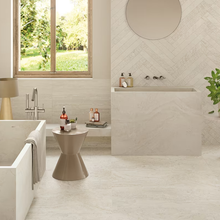 Load image into Gallery viewer, UNIQUE TRAVERTINE MINIMAL WHITE 120X120